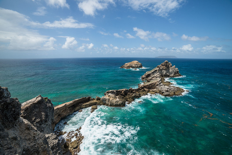 Saint-François, Guadeloupe, sea view from the Pointe des Châteaux.