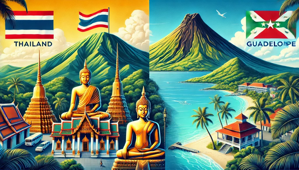 comparative destionation thailand vs guadeloupe