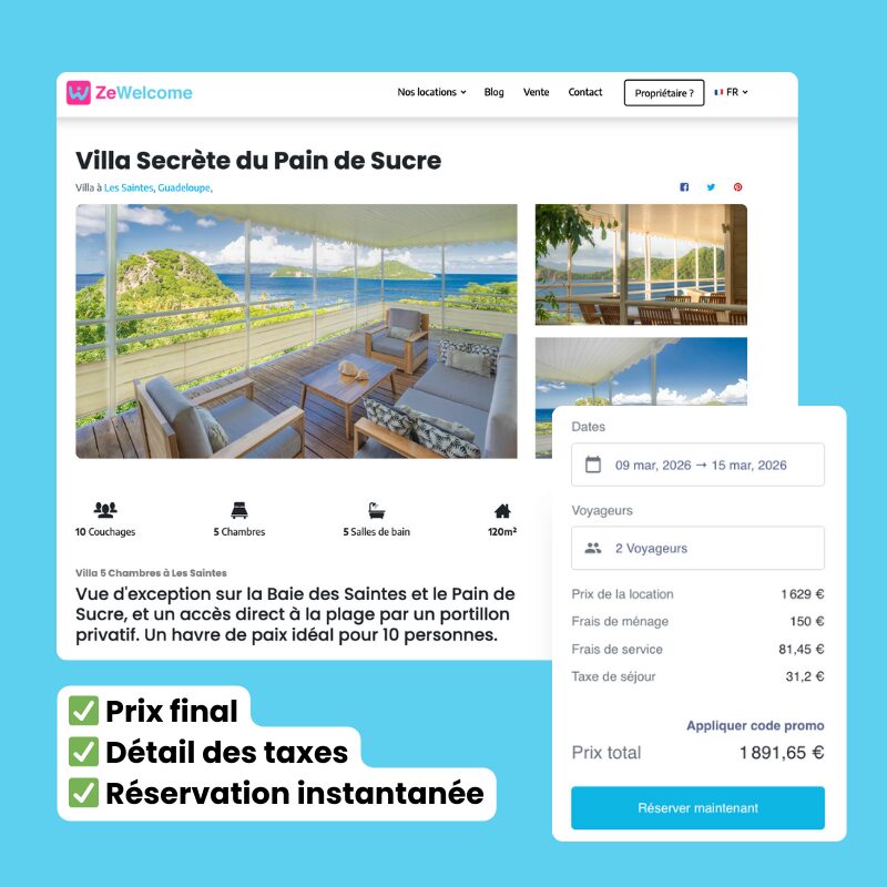 Transparency final price villa rental guadeloupe